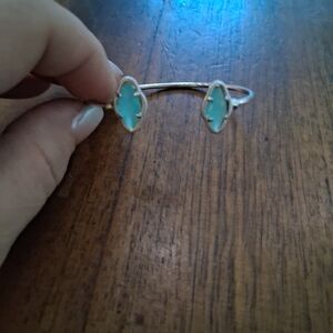 Kendra Scott Gold Bracelet with Green Stones